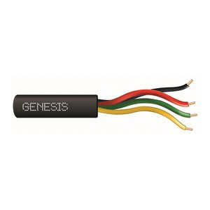 Genesis 21031108 22/4 Solid Unshielded Cable, Riser, CMR, FT4, 1000' (304.8 m) Pull Box, Black