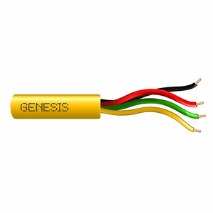 Genesis 21035802 22/4 Solid Unshielded Cable, Riser, CMR, FT4, 500' (152.4m) Speed Bag, Yellow