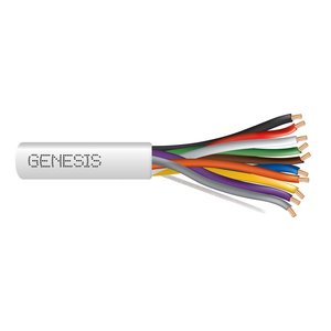 Genesis 21085501 22/10 Stranded Unshielded Cable, Riser, CMR, FT4, 500' (152.4 m) Pull Box, White