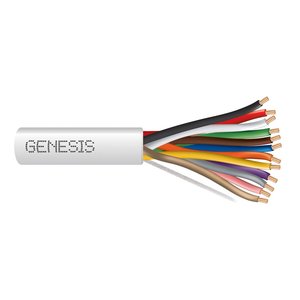 Genesis 21095501 22/12 Stranded Unshielded Cable, Riser, CMR, FT4, 500' (152.4 m) Pull Box, White