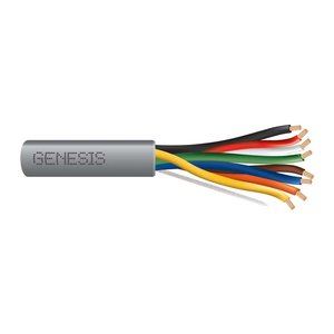 Genesis 21175509 18/8 Stranded Unshielded Cable, Riser, CMR, FT4, 500' (152.4 m) Pull Box, Gray