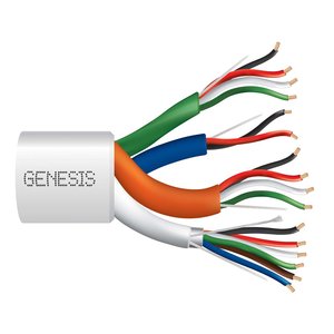 Genesis 31961001 22/6 Stranded Shielded + 22/4 Stranded + 22/2 Stranded + 18/4 Stranded Composite Access Control Cable, Plenum, CMP, FT6, 1000' (304.8 m) Reel, White