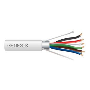 Genesis 32065512 22/6 Stranded Shielded Cable, Plenum, CMP, FT6, 500' (152.4 m) Pull Box, Natural