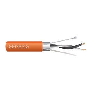 Genesis 33202103 22/1-Pair Stranded Shielded RS485 Cable, Plenum, CMP, FT6, 1000' (304.8 m) Reel-in-a-Box, Orange