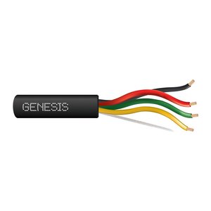 Genesis 41571008 18/4 Stranded Unshielded Fire Alarm Cable, Direct Burial, FPL, CL3, 1000' (304.8 m) Reel, Black