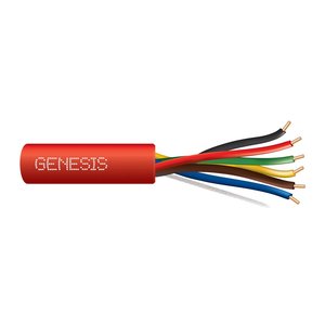 Genesis 43085504 18/6 Solid Unshielded Fire Alarm Cable, Riser, FPLR, 500' (152.4 m) Pull Box, Red