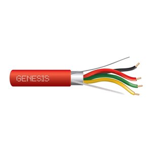 Genesis 44031104 18/4 Solid Shielded Fire Alarm Cable, Riser, FPLR, 1000' (304.8 m) Pull Box, Red