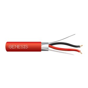 Genesis 44081004 14/2 Solid Shielded Fire Alarm Cable, Riser, FPLR, 1000' (304.8 m) Reel, Red