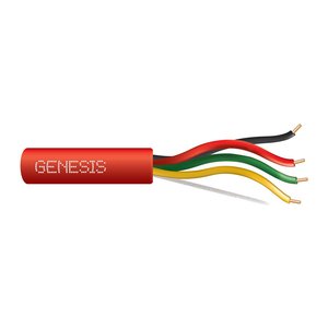 Genesis 45121004 16/4 Solid Unshielded Fire Alarm Cable, Plenum, FPLP, 1000' (304.8 m) Reel, Red