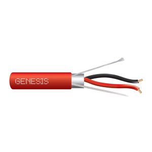 Genesis 46141004 18/2 Stranded Shielded Fire Alarm Cable, Plenum, FPLP, 1000' (304.8 m) Reel, Red
