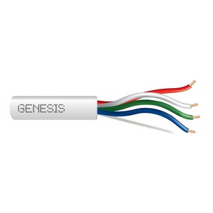 Genesis 47120301 18/4 Solid Unshielded Thermostat Cable, General Purpose, CL2, 250' (76.2 m) x 4 Reels, White