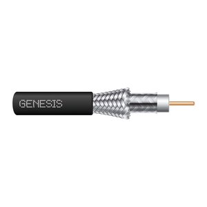 Genesis 50031108 RG6 CCS 75 Ohm Coaxial with Dual-Shield Cable, General Purpose, CATV, 1000' (304.8 m) Pull Box, Black