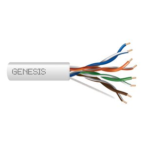 Genesis 50881101 24/4-Pair Cat 5e Unshielded (U/UTP) Plenum Cable, Plenum, CMP, FT6, 1000' (304.8 m) Pull Box, White