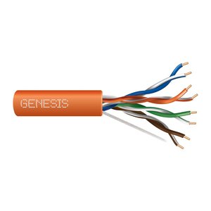 Genesis 50881103 24/4-Pair Cat 5e Unshielded (U/UTP) Plenum Cable, Plenum, CMP, FT6, 1000' (304.8 m) Pull Box, Orange