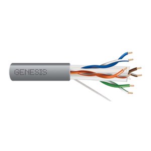 Genesis 50921109 23/4-Pair Cat 6 Plus Unshielded (U/UTP) Networking Cable, Riser, CMR, FT4, 1000' (304.8 m) Pull Box, Gray