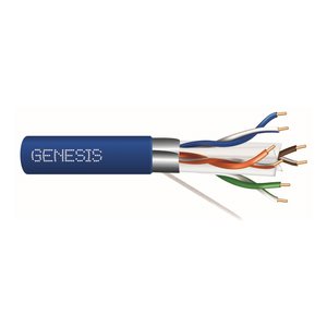Genesis 51931006 23/4-Pair Cat 6A Unshielded (U/UTP) Networking Cable, CMR, FT4, 1000' (304.8 m) Reel, Blue