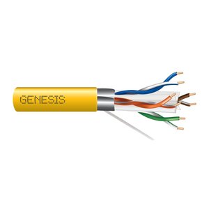 Genesis 51931102 23/4-Pair Cat 6A Unshielded (U/UTP) Networking Cable, Riser, CMR, FT4, 1000' (304.8 m) Pull Box, Yellow