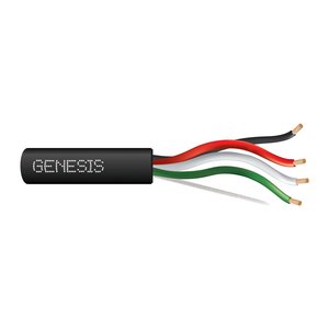 Genesis 52865008 14/4 (105-Strand Oxygen-Free Copper) Audacious Unshielded Speaker Cable, Direct Burial, CM, 500' (152.4 m) Reel, Black
