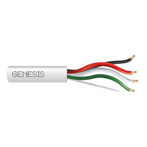 Genesis 54745501 16/4 (65-Strand Oxygen-Free Copper) Audacious Unshielded Speaker Cable, Riser, CMR, FT4, 500' (152.4 m) Pull Box, White