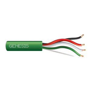 Genesis 54766105 14/4 (105-Strand Oxygen-Free Copper) Audacious Unshielded Speaker Cable, Riser, CMR, FT4, 500' (152.4 m) Reel-in-a-Box, Green