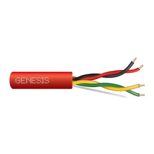 Genesis 55061004 14/2-Pair Solid Unshielded Fire Alarm Cable, NYC Certified, FPLP, 1000' (304.8 m) Reel, Red