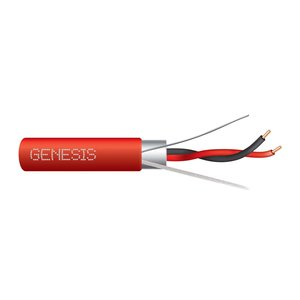 Genesis 55521004 16/1-Pair Solid Shielded Fire Alarm Cable, NYC Certified, FPLP, 1000' (304.8 m) Reel, Red