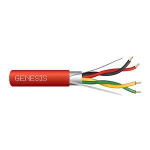 Genesis 55551004 14/2-Pair Solid Shielded Fire Alarm Cable, NYC Certified, FPLP, 1000' (304.8 m) Reel, Red