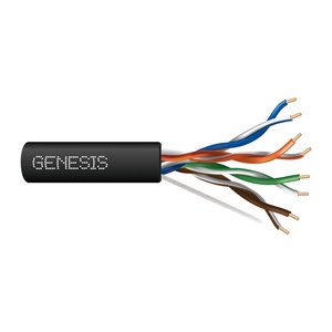 Genesis 63601108 23/4-Pair Cat 6 Unshielded (U/UTP) Networking Cable, Riser, CMR, 1000' (304.8 m) Pull Box, Black