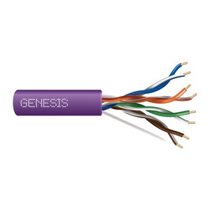 Genesis 63611110 23/4-Pair Cat 6 Unshielded (U/UTP) Networking Cable, Plenum, CMP, FT6, 1000' (304.8 m) Pull Box, Purple