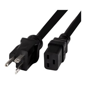 WattBox WB-PWR-20A-C19-3FT Power Cord, C19, 20A, Straight Connector, 3' Length, Black