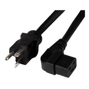 WattBox WB-PWR-20A-C19R-3 C19 Power Cords, Right-Side Orientation, 20A, 3' Cable Length