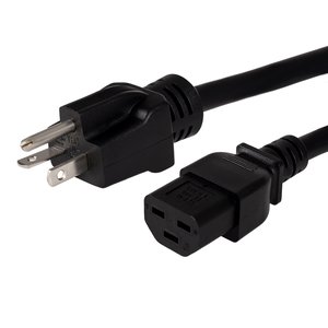 WattBox WB-PWR-20A-C21-10FT 20A Heavy Duty Male Power Cord with 3-Prong IEC C21 Socket, Straight, 10'