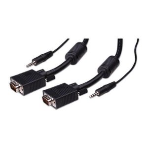 Vanco VGAA-35X SVGA Cable with 3.5mm Audio, 35', Black