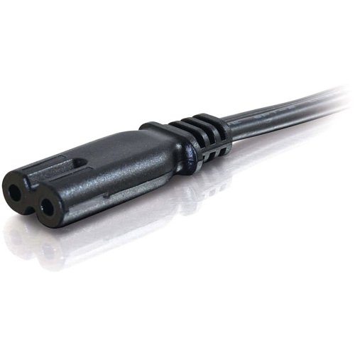 C2G CG27398 8 AWG 2-Slot Non-Polarized Power Cord, NEMA 1-15P to IEC320C7, TAA Compliant, 6' (1.8m)