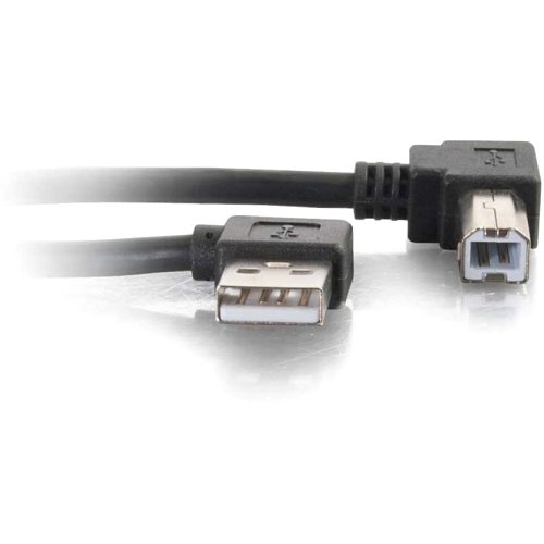 C2G CG28112 USB 2.0 Right Angle A/B Cable, 16.4' (5m), Black