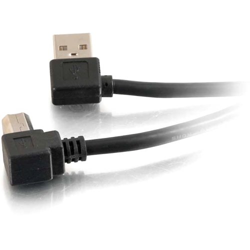 C2G CG28112 USB 2.0 Right Angle A/B Cable, 16.4' (5m), Black