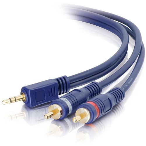 C2G CG40614 Velocity One 3.5mm Stereo Male to Two RCA Stereo Male Y-Cable, 6' (1.8m)