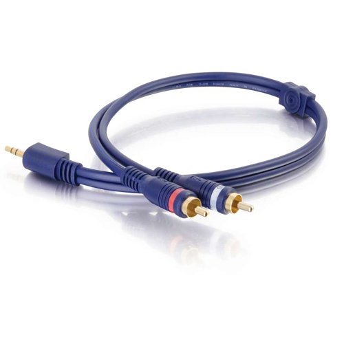 C2G CG40614 Velocity One 3.5mm Stereo Male to Two RCA Stereo Male Y-Cable, 6' (1.8m)