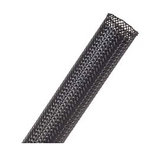 Techflex CCP0.50BK25 Clean Cut 1/2in. Scissor Cut Expandable Braided Sleeving, Black, 25ft