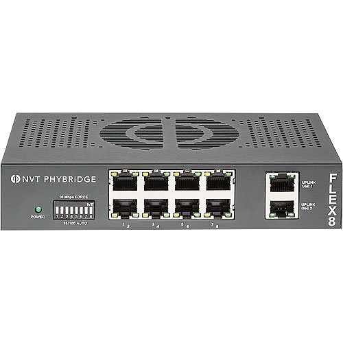 NVT Phybridge NV-FLX-08-RL 8-Port PoE+ Fast Ethernet Unmanaged Switch