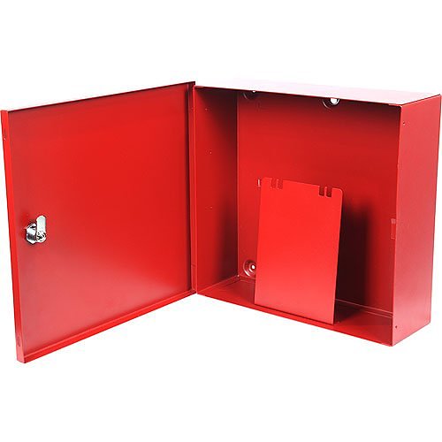 STI EM1212DOC Red Metal System Record Documents Enclosure, Thumb Lock, 12" x 12" x 4"