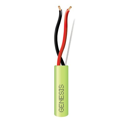 Genesis 54755545 14/2 Stranded Riser Audacious Speaker Cable, 500' (152.4m) REELEX Pull Box, Neon Green