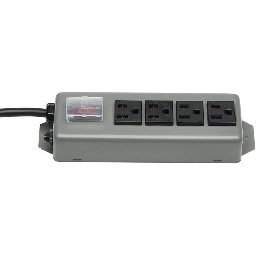 Tripp Lite UL603CB-6 Waber Industrial Power Bar, 4 Outlets, 6' Cord, Locking Switch Cover