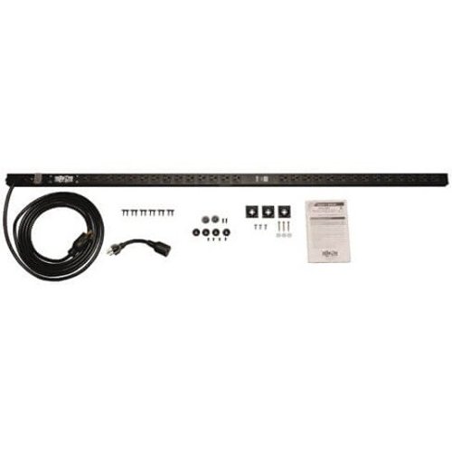 Tripp Lite PDUMV20 1.9kW 1-Phase PDU with Digital Spot Meter, 120V Outlets (28 5-15/20R), L5-20P and 5-20P Adapter, 15'Cord, 0U Vertical