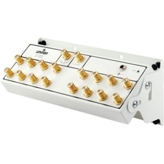 Leviton 47693-16P 1x16 Premium CATV Module, gold-plated connectors, includes power supply, white