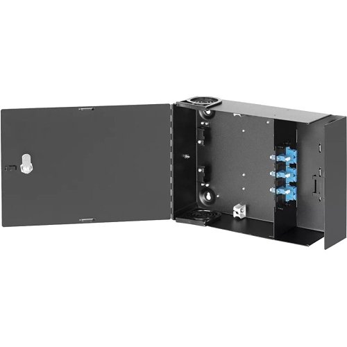 Hubbell FTU2SP Fiber Wallmount Cabinet, Single-Door, 2 FSP Adapter Panels, Unloaded