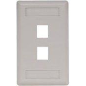 Hubbell IFP12OW Single-Gang Keystone Wallplate, 2-Port, Light Almond/Office White