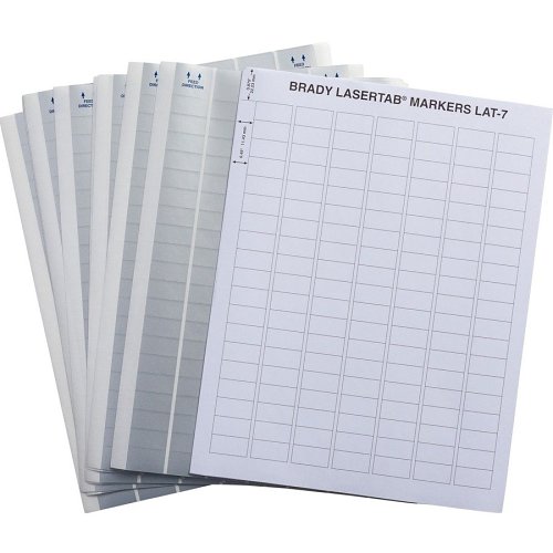 Brady LAT-7-773-10 LaserTab Metallized Polyester Labels, 0.5"H x 1" W Label Size, Silver, Matte Finish