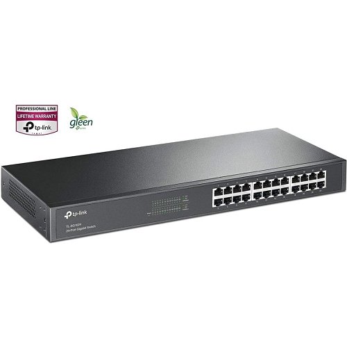 TP-Link TL-SG1024 24-Port Gigabit Rackmount Switch, 19" Rack-Mountable Steel Case