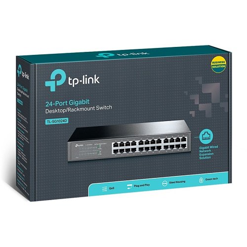 TP-Link TL-SG1024D 10/100/1000mbps 24-Port Gigabit 13-Inch Rackmountable Switch, 48gbps Capacity